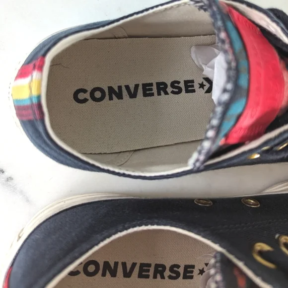 Converse Women's Black & Red Floral Low Top Sneakers - Picture 6 of 14